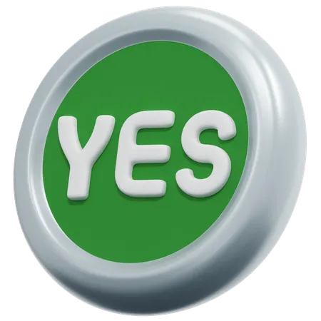 Yes Button  3D Icon
