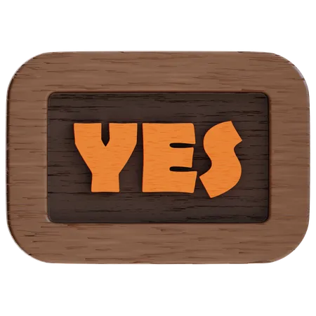 Yes Button  3D Icon