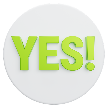 Yes Button  3D Illustration