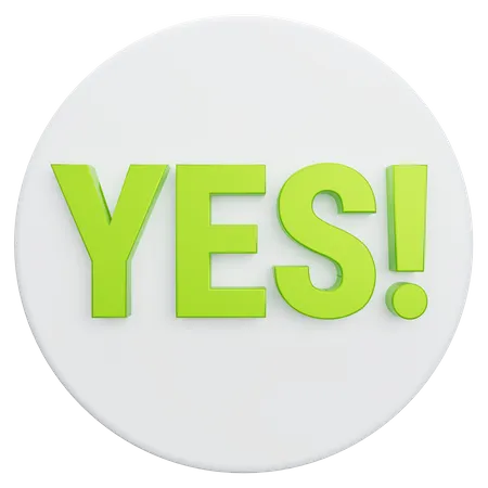 Yes Button  3D Illustration