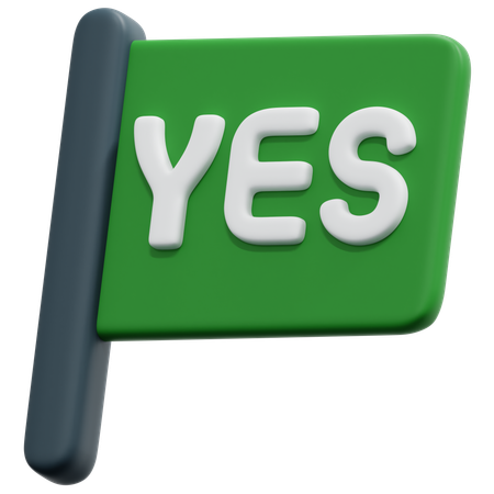Yes Flag  3D Icon