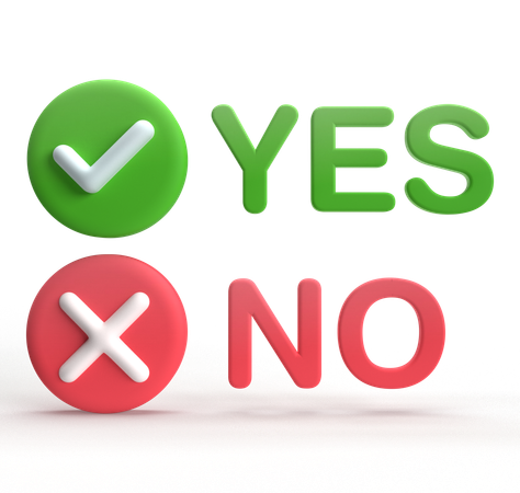 Yes No  3D Icon