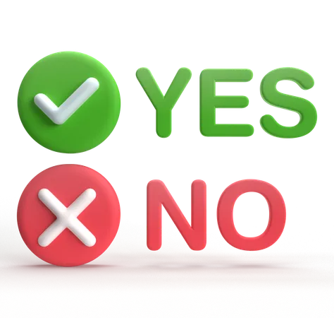 Yes No  3D Icon