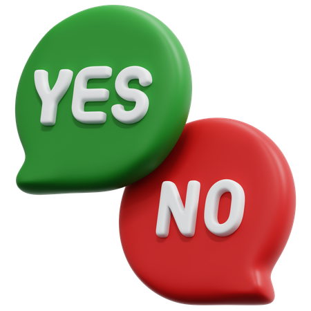 Yes No Bubble  3D Icon