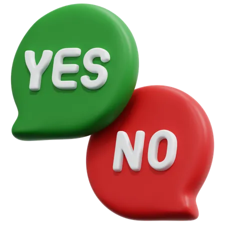 Yes No Bubble  3D Icon