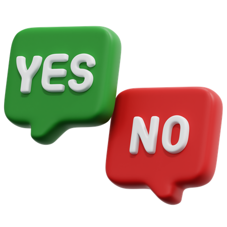 Yes No Chat  3D Icon