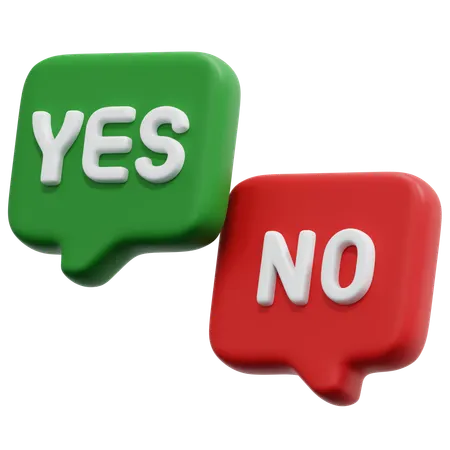 Yes No Chat  3D Icon