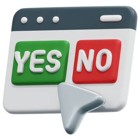 はい いいえ ダイアログ  3D Icon