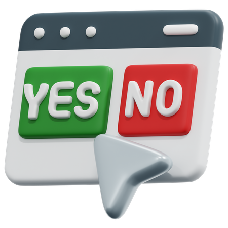Yes No Dialog  3D Icon