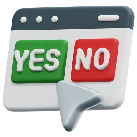 Yes No Dialog  3D Icon