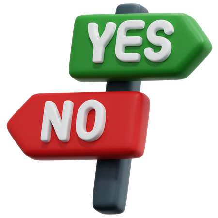 Yes No Direction  3D Icon