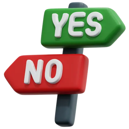 Yes No Direction  3D Icon