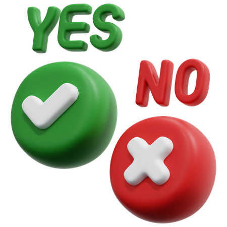 Yes No Mark  3D Icon