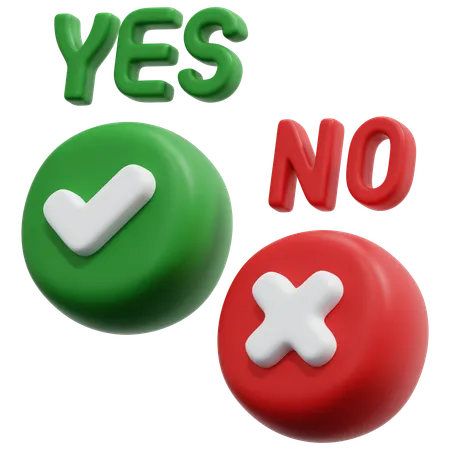 Yes No Mark  3D Icon
