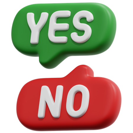 Yes No Message  3D Icon