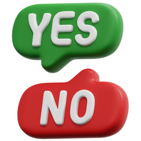 Yes No Message  3D Icon