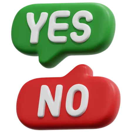 Yes No Message  3D Icon