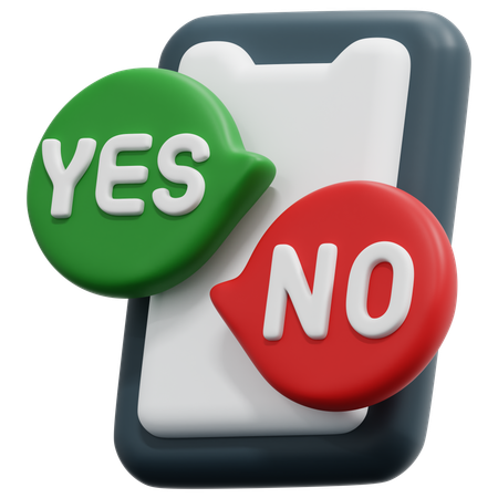 Yes No Mobile  3D Icon