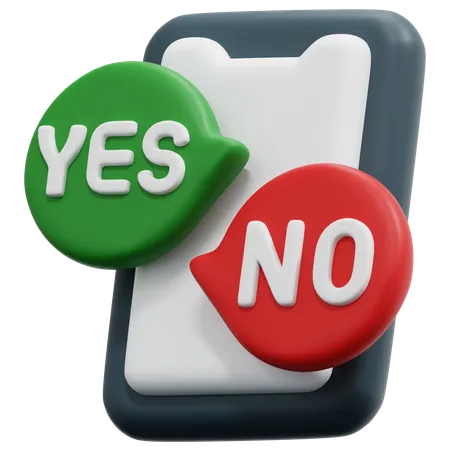 Yes No Mobile  3D Icon