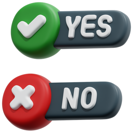 Yes No Switch  3D Icon