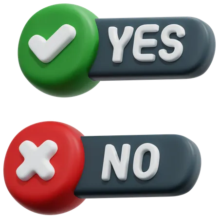 Yes No Switch  3D Icon