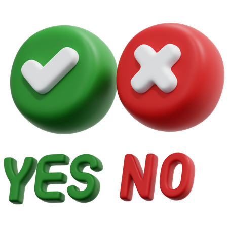 Yes No Symbols  3D Icon