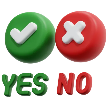 Yes No Symbols  3D Icon
