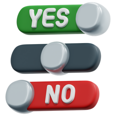 Yes No Toggle  3D Icon