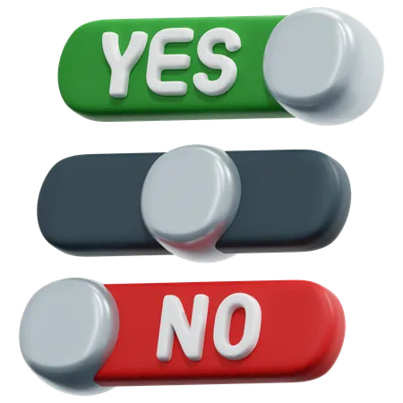 Yes No Toggle  3D Icon