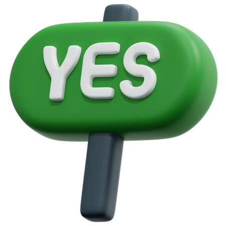 Yes Placard  3D Icon