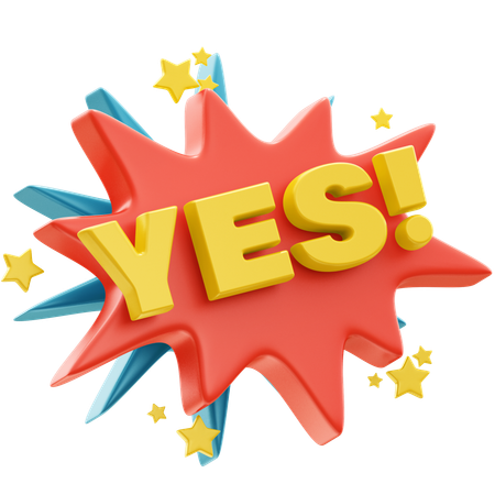 Yes Sticker  3D Icon