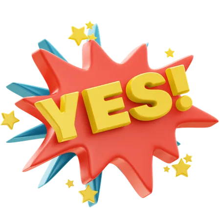 Yes Sticker  3D Icon