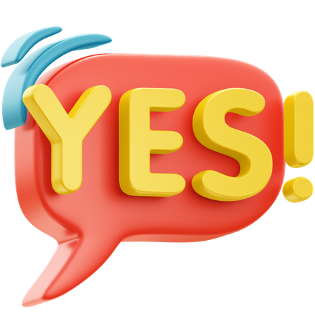 Yes Sticker  3D Icon