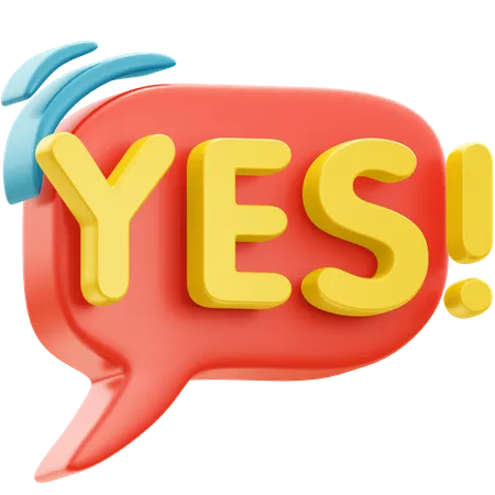 Yes Sticker  3D Icon