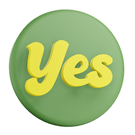 Yes Sticker  3D Icon