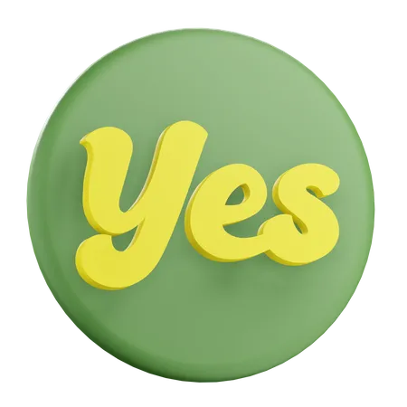 Yes Sticker  3D Icon