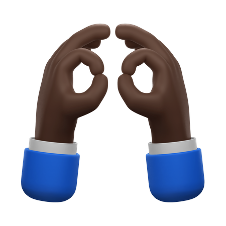 Yeux Mains Geste  3D Icon