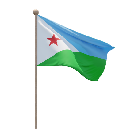 Asta de bandera de Yibuti  3D Flag