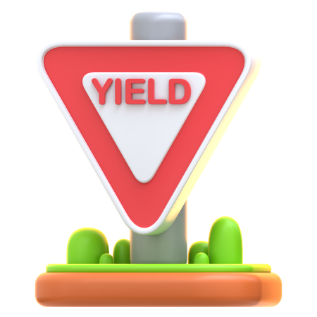 Yield Sign  3D Icon