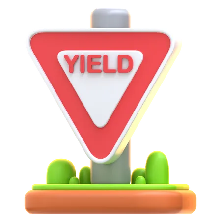 Yield Sign  3D Icon