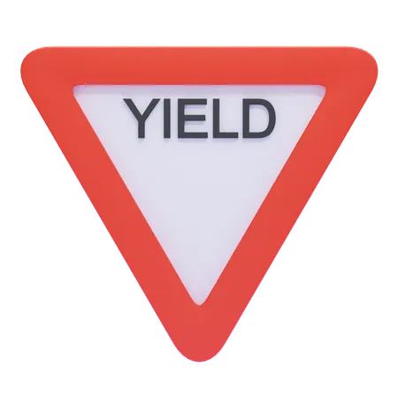 Yield Sign  3D Icon