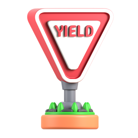 Yield Sign  3D Icon