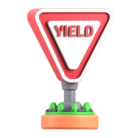 Yield Sign  3D Icon