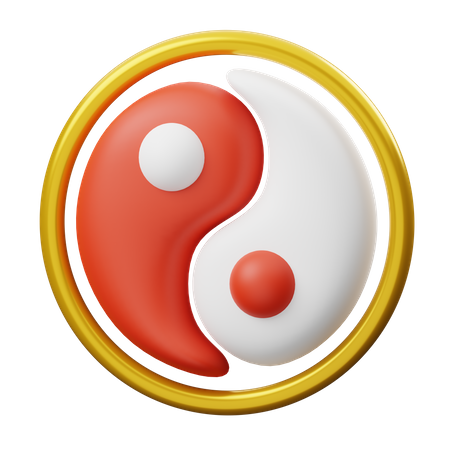 Yin und Yang  3D Illustration