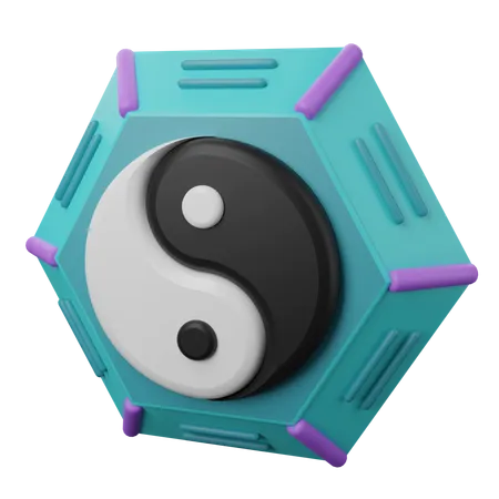 Yin y yang  3D Illustration
