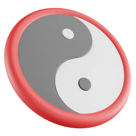 3 D Illustration Of Yin Yang 3D Icon