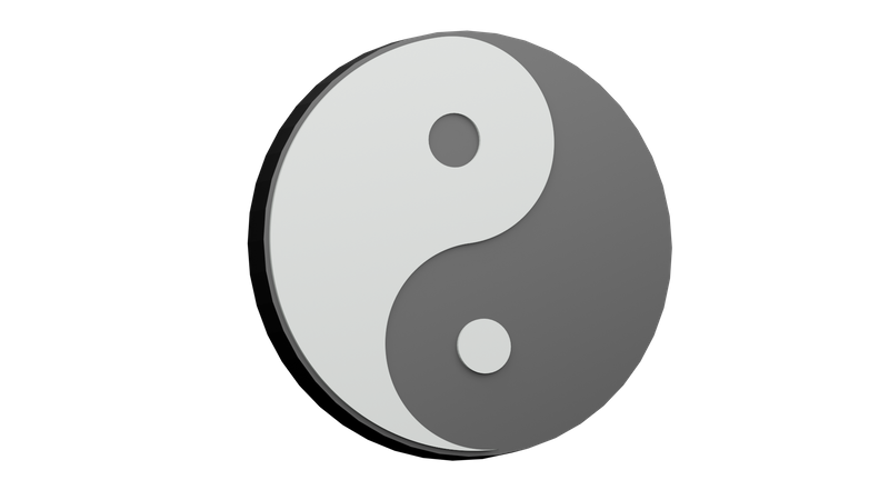 Yin Yang Chinese symbol 3D Illustration