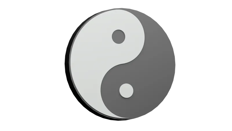 Yin Yang Chinese symbol 3D Illustration
