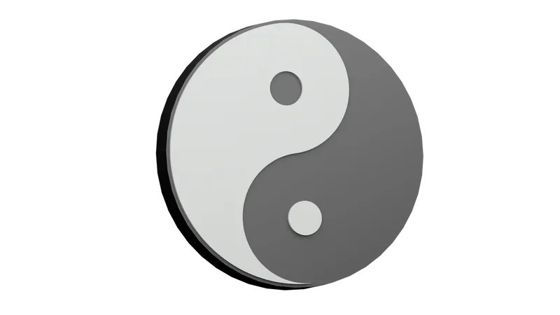 Símbolo chino Yin Yang  3D Illustration