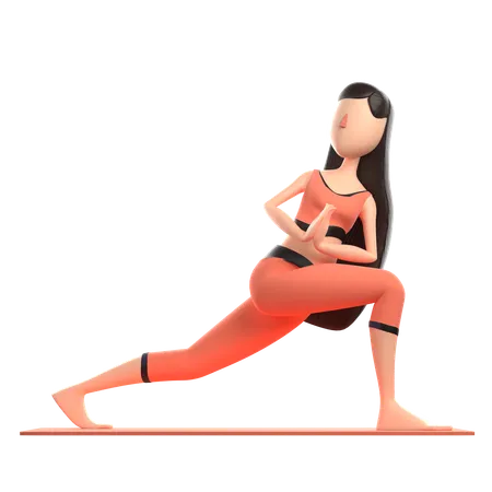 Yoga Exercise  3D Illustration